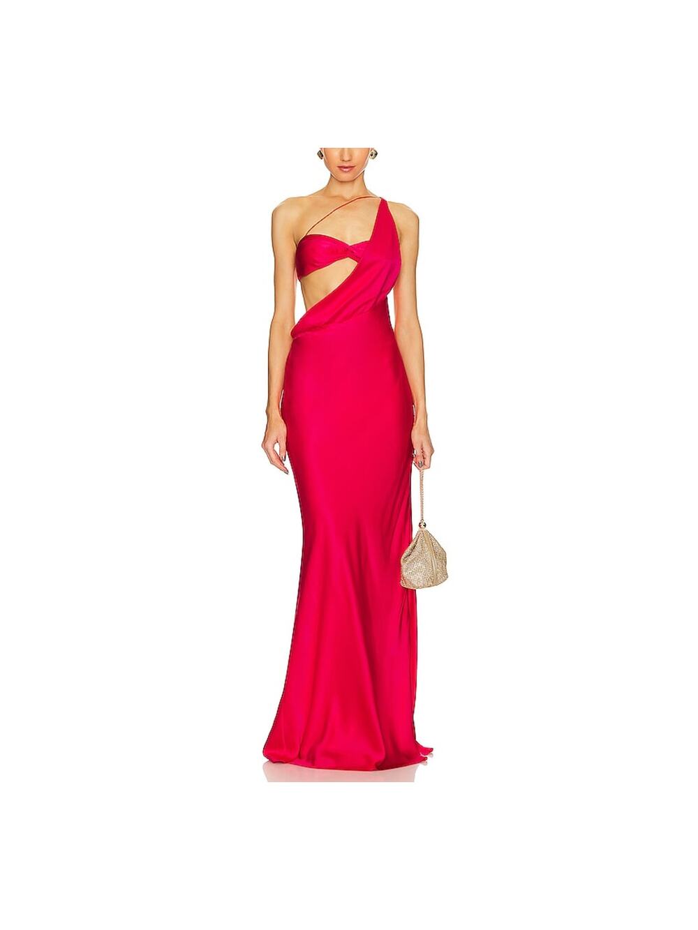 The Sei Cutout Pink Asymmetrical Cowl Bias Gown Size 4